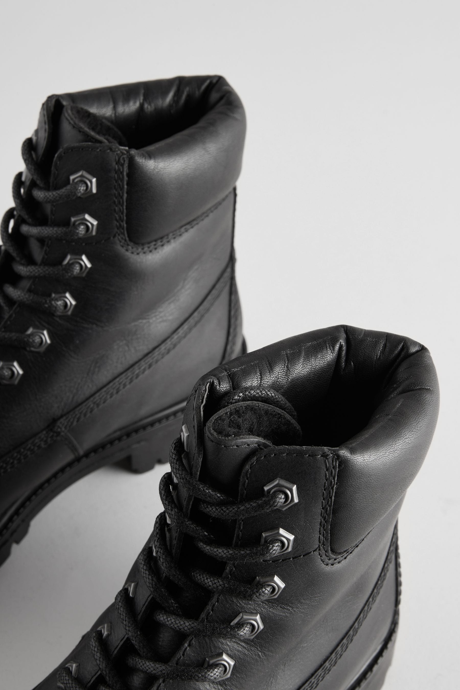 Buy Black Leather Lace Up Boots from Next Germany