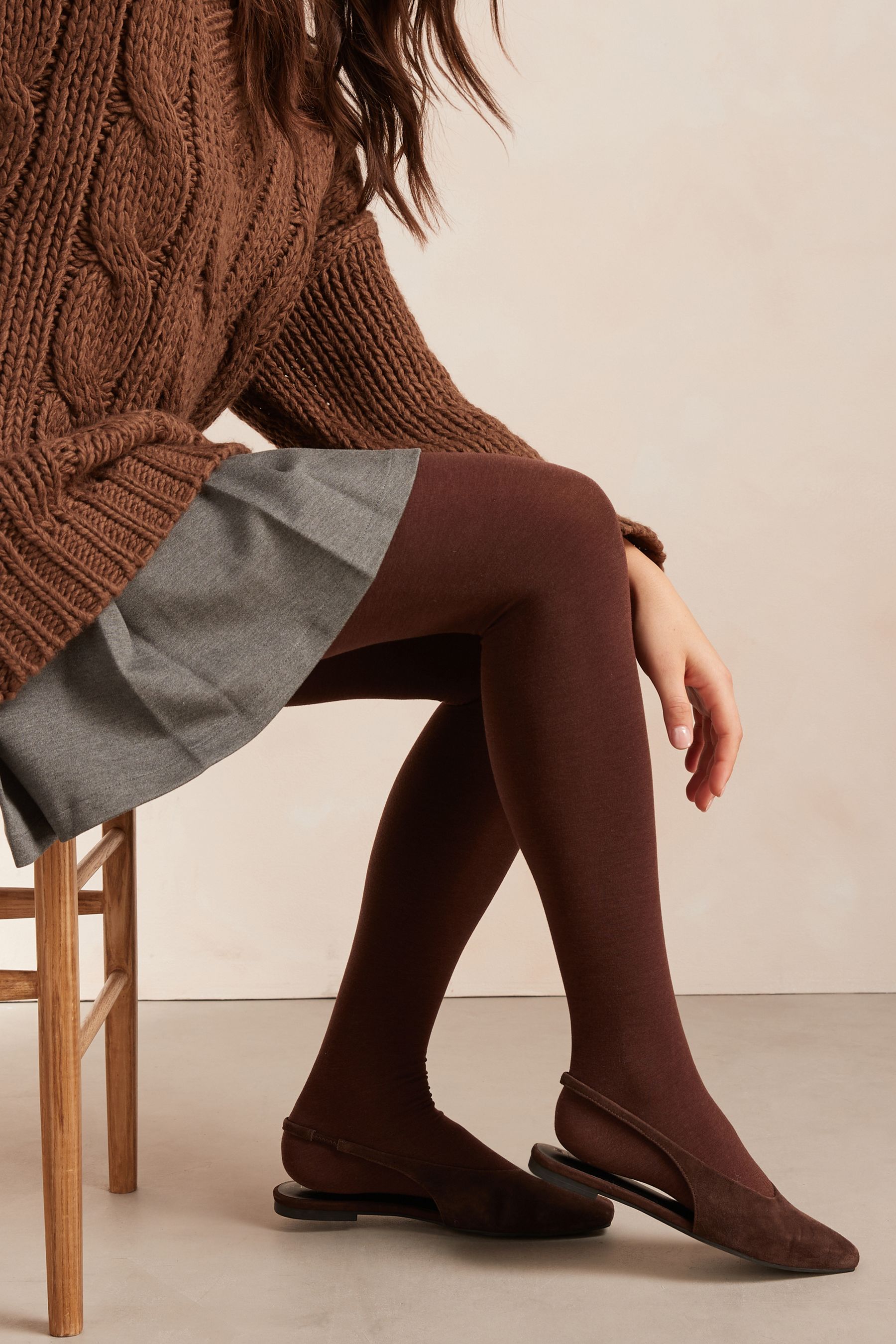 Brown thermal tights top