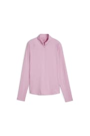 Puma Pink You-V Solid Womens Golf 1/4 Zip Pullover Jumper - Image 1 of 2