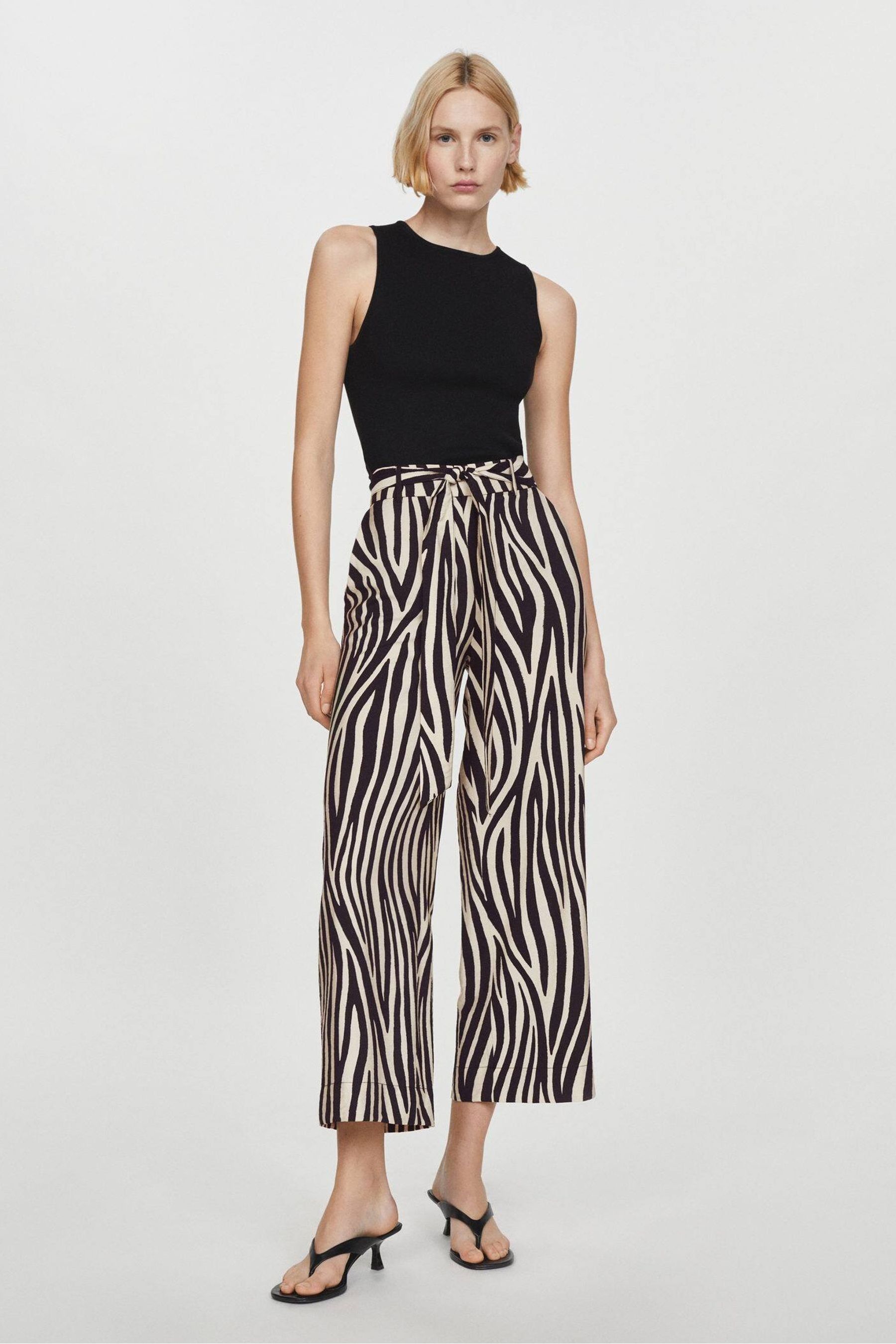 Buy Mango Black Bow Printed Trousers from the Next UK online shop