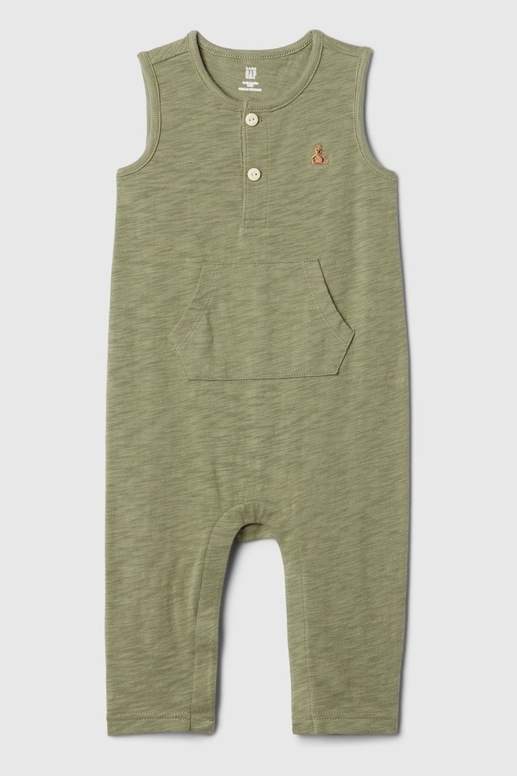 Gap Green Brannan Bear Henley Tank Rompersuit - Image 1 of 2