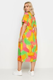Yours Curve Orange Abstract Print Pure Cotton Midaxi Dress - Image 4 of 6