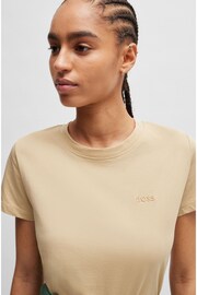 BOSS Beige Slim Fit Cotton Jersey T-Shirt - Image 3 of 5