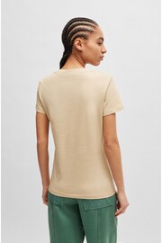 BOSS Beige Slim Fit Cotton Jersey T-Shirt - Image 4 of 5