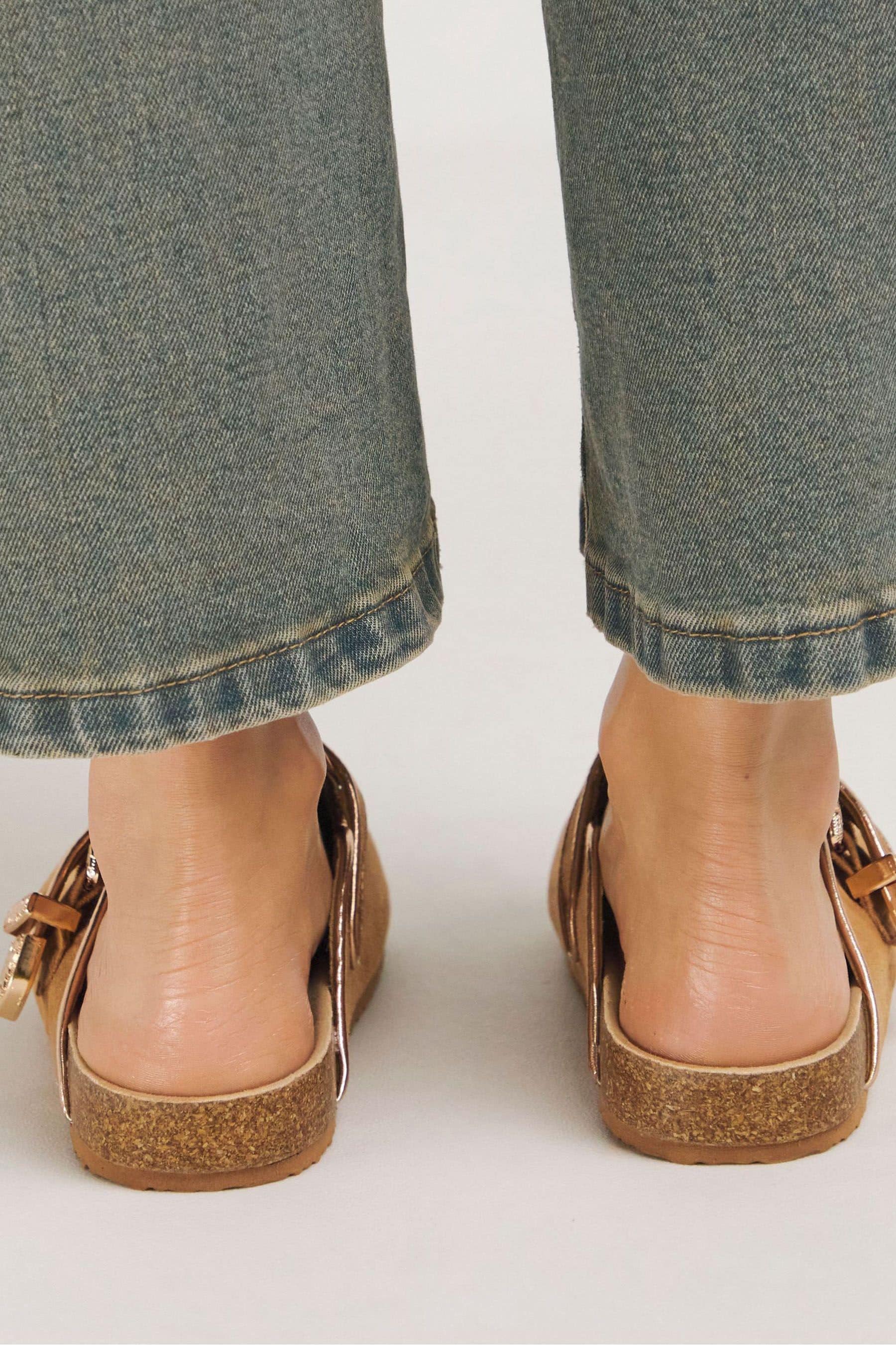 Buy Simply Be Brown Footbed Closed Toe Mule Shoes In Extra Wide Fit from Next Qatar