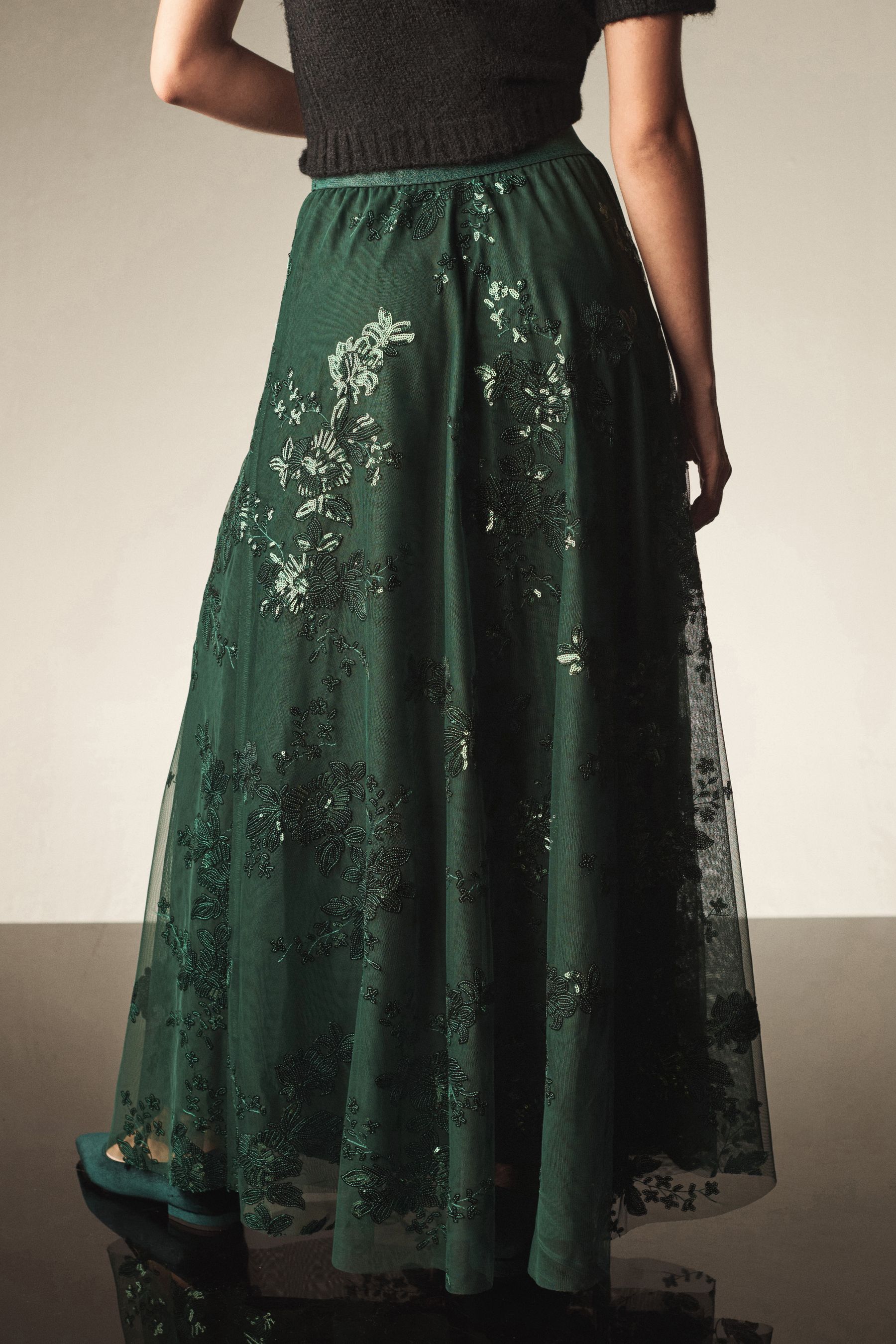 Buy Green Sequin Maxi Skirt from Next Ireland