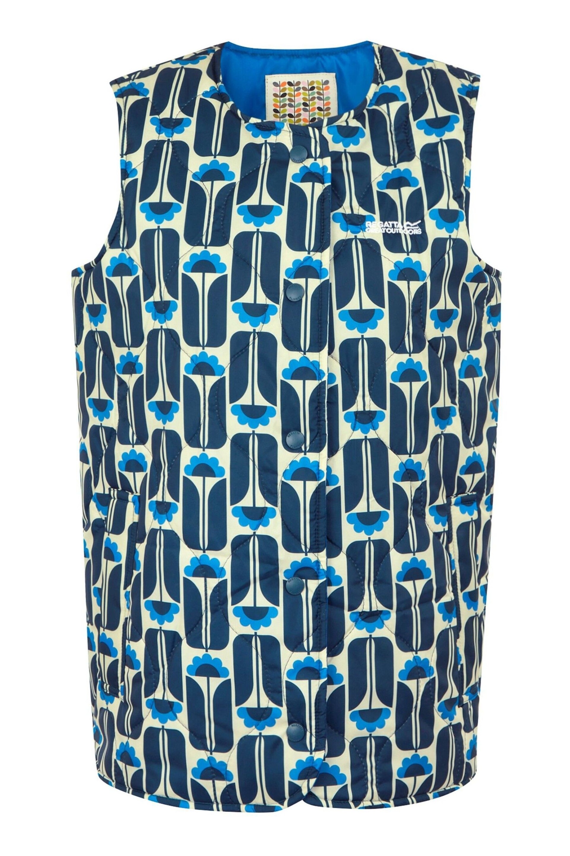 Regatta Blue Orla Kiely Printed Quilted Gilet - Image 4 of 6