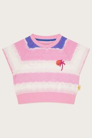 Monsoon Pink Sadie Tie Dye Short Sleeve Sweater - Image 1 of 3