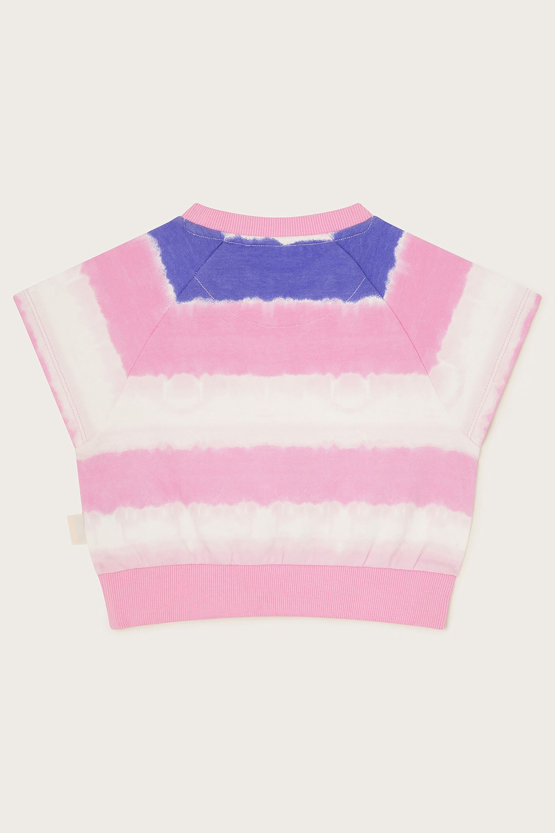 Monsoon Pink Sadie Tie Dye Short Sleeve Sweater - Image 2 of 3