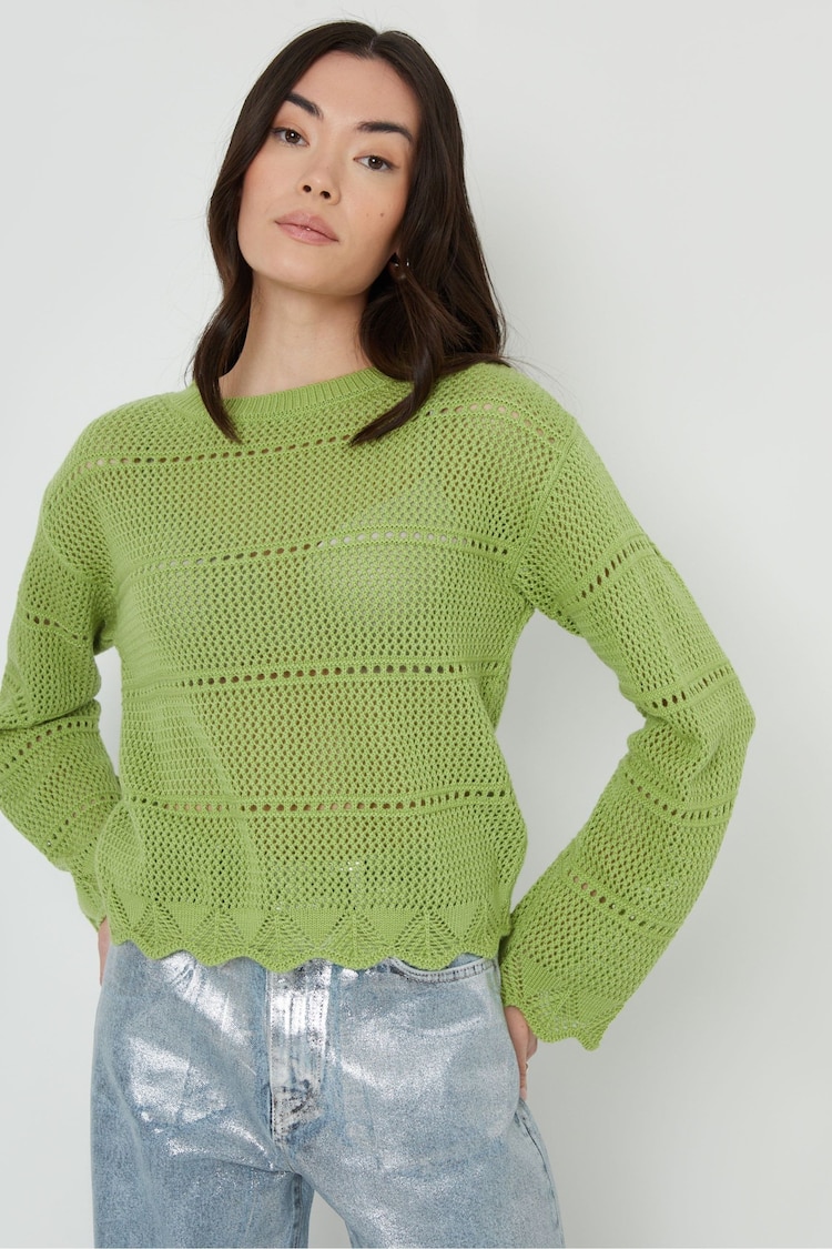 Threadbare Pointelle Crochet Jumper - Image 1 of 4