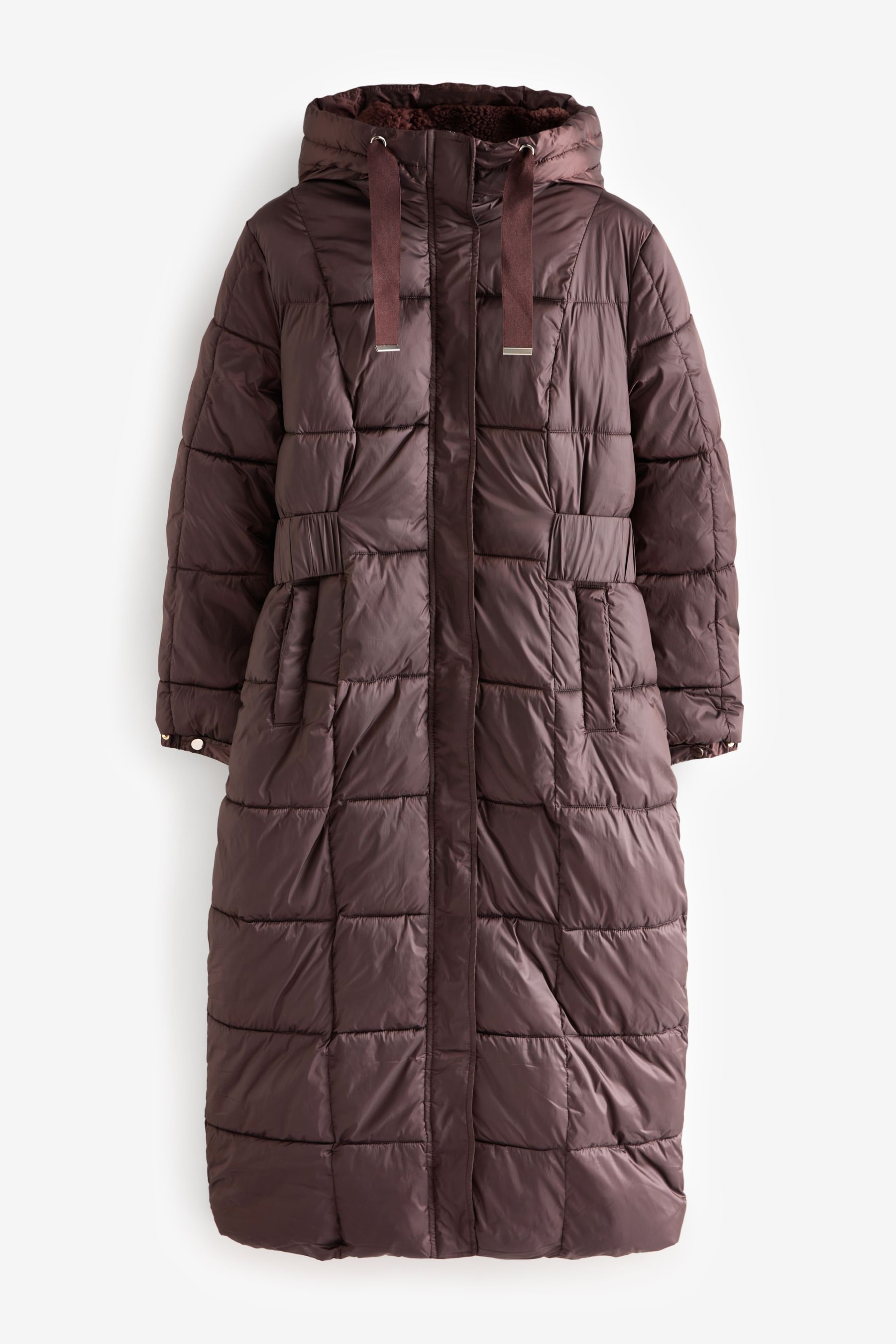 Buy Burgundy Red Longline Waisted Padded Coat from the Next UK online shop