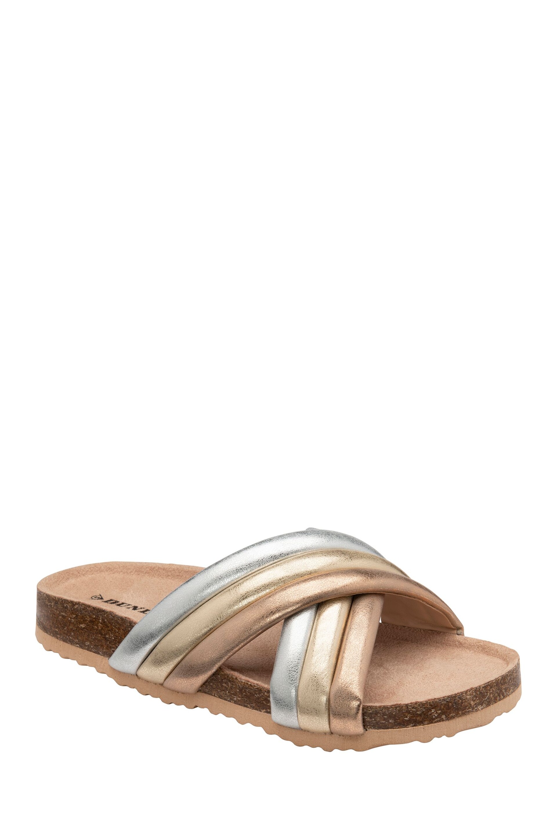 Dunlop Metallic Open Toe Mules Sandals - Image 1 of 4