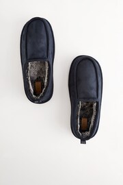 Navy Fur Lined Slippers - Image 4 of 7