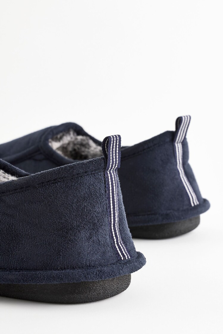 Navy Fur Lined Slippers - Image 7 of 7