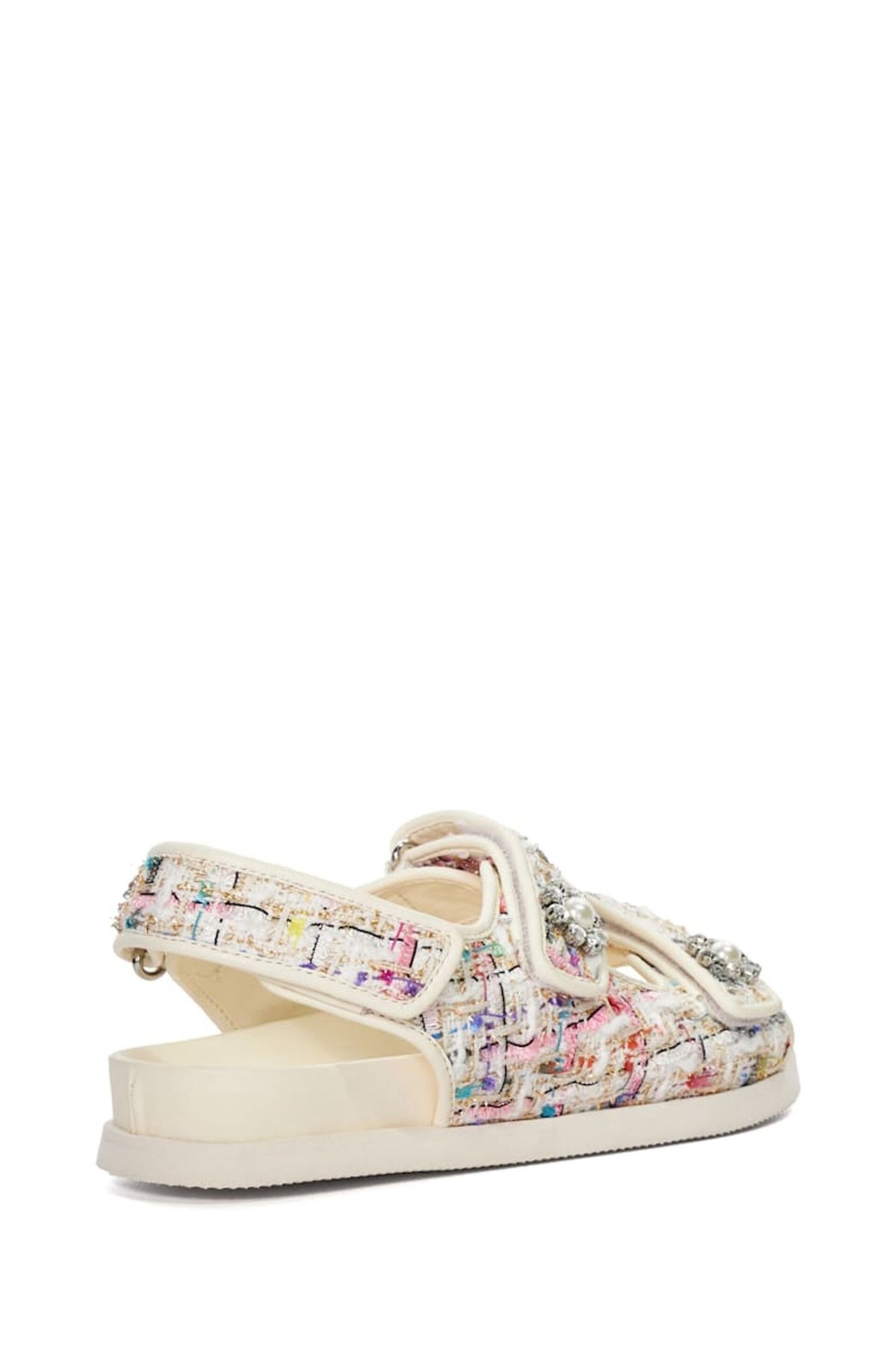 Dune London Cream Lamara Double Strap Footbed Sandals - Image 5 of 6