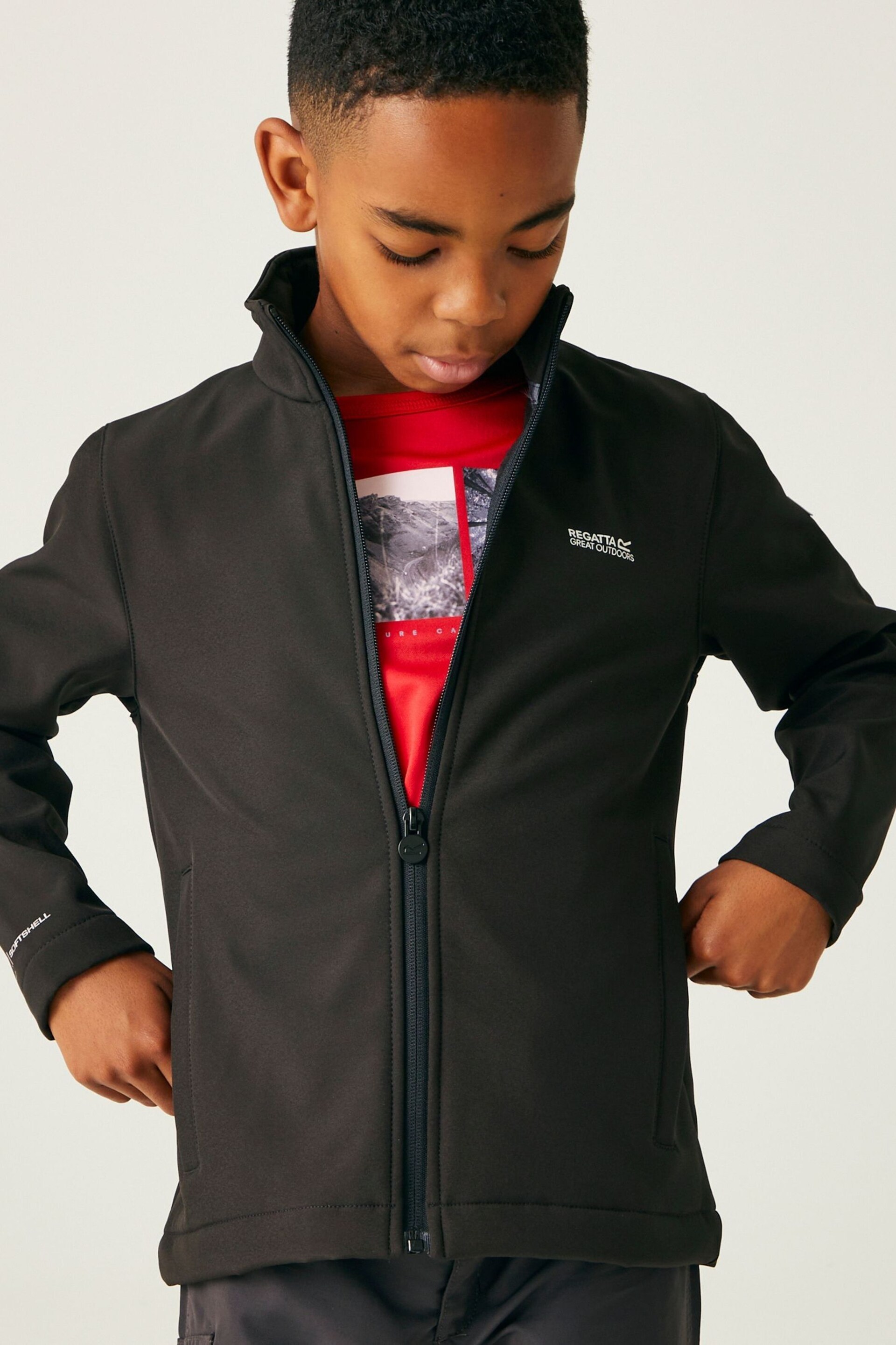 Regatta Black Junior Cera Softshell Jacket - Image 3 of 7