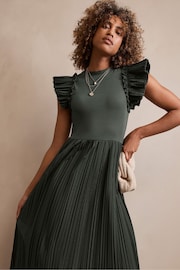Mint Velvet Green Midi Jersey Crinkle Dress - Image 2 of 4