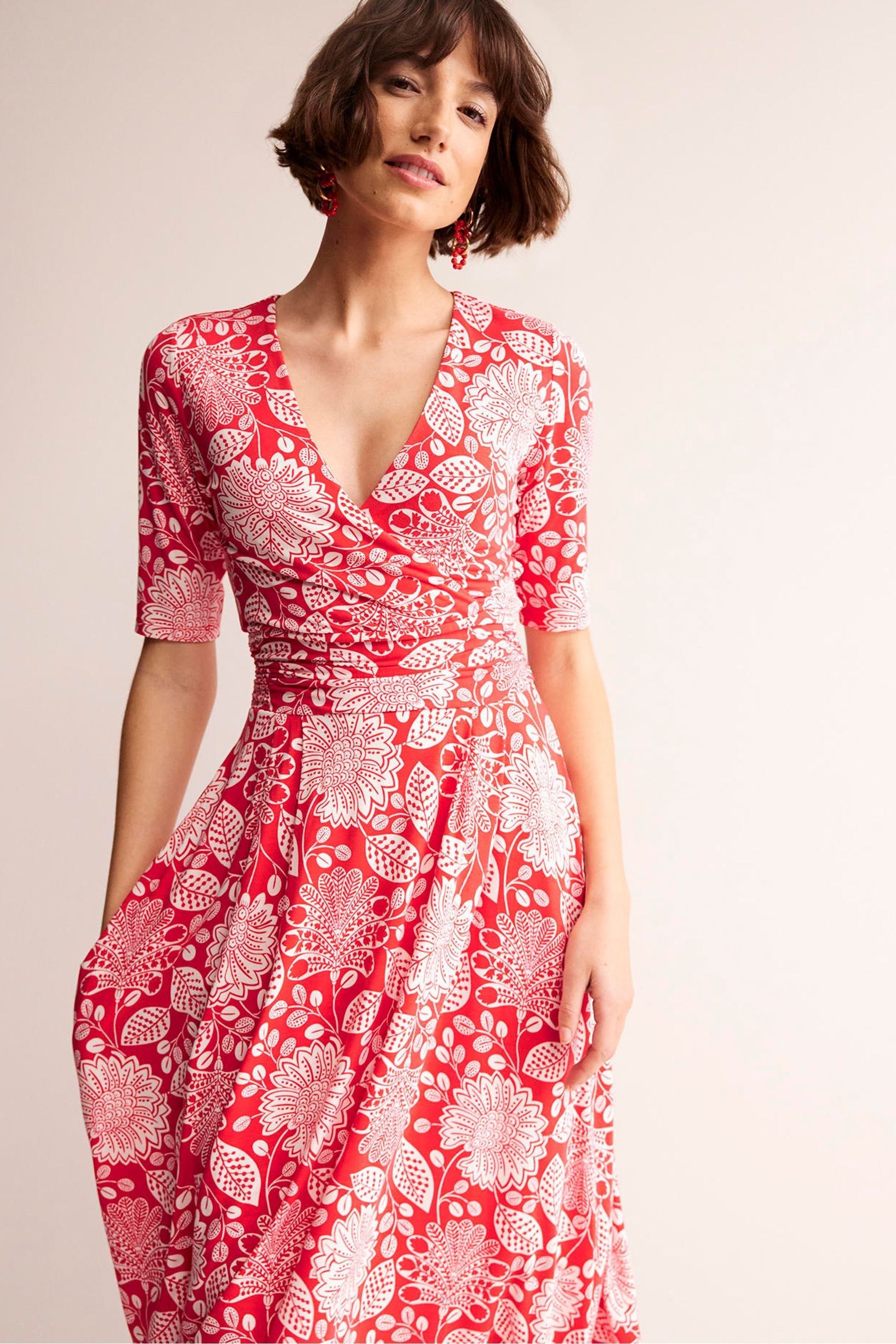 Buy Boden Red Kassidy Jersey Midi Dress from Next Luxembourg