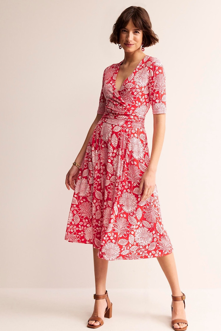 Boden Red Kassidy Jersey Midi Dress - Image 2 of 5