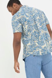 FatFace Blue Vintage Tropical Print Shirt - Image 2 of 5