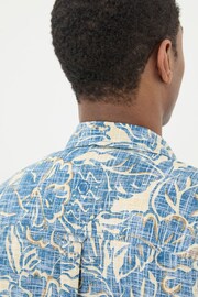 FatFace Blue Vintage Tropical Print Shirt - Image 4 of 5
