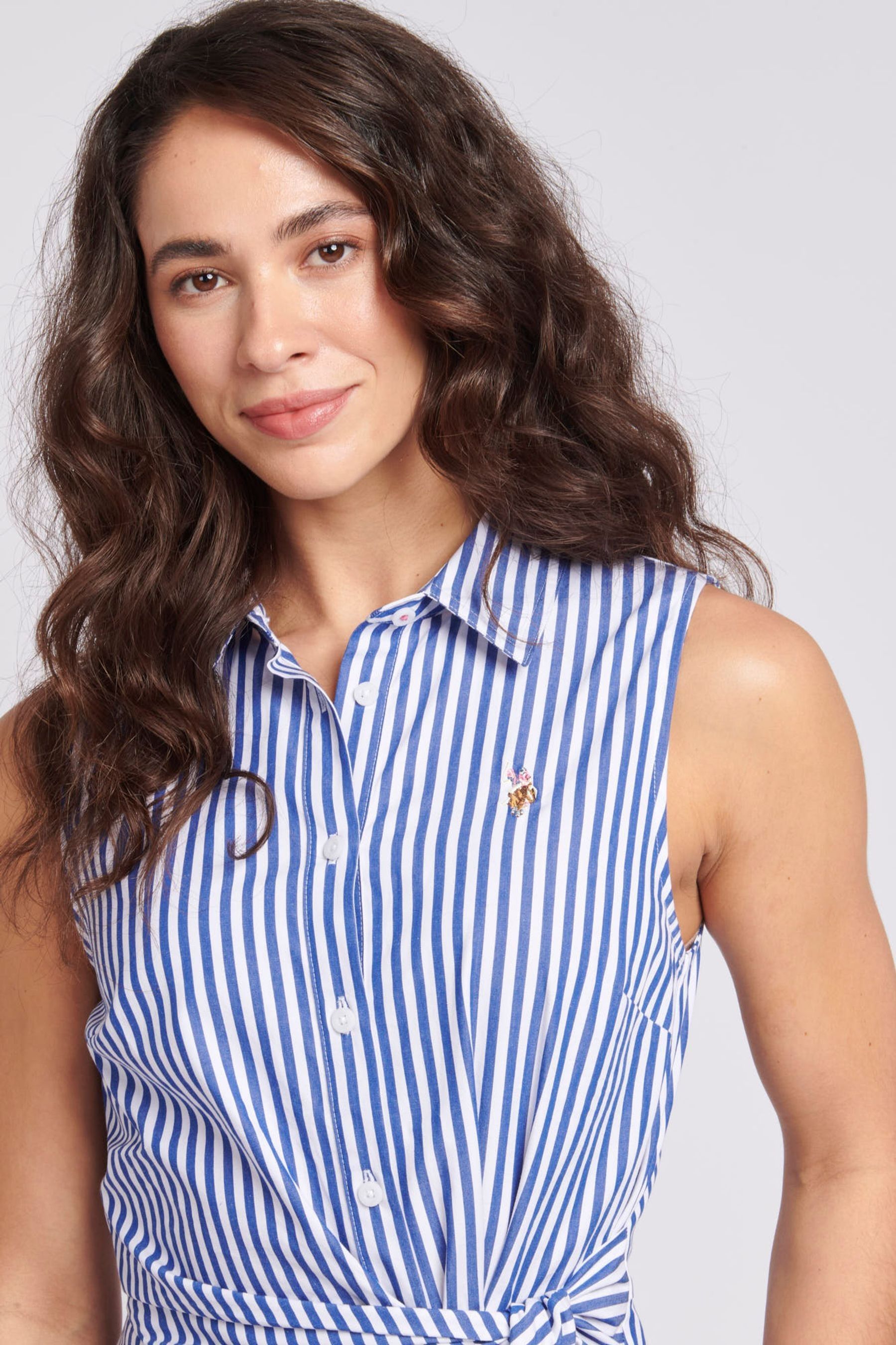 Womens sleeveless shirt dress cheap