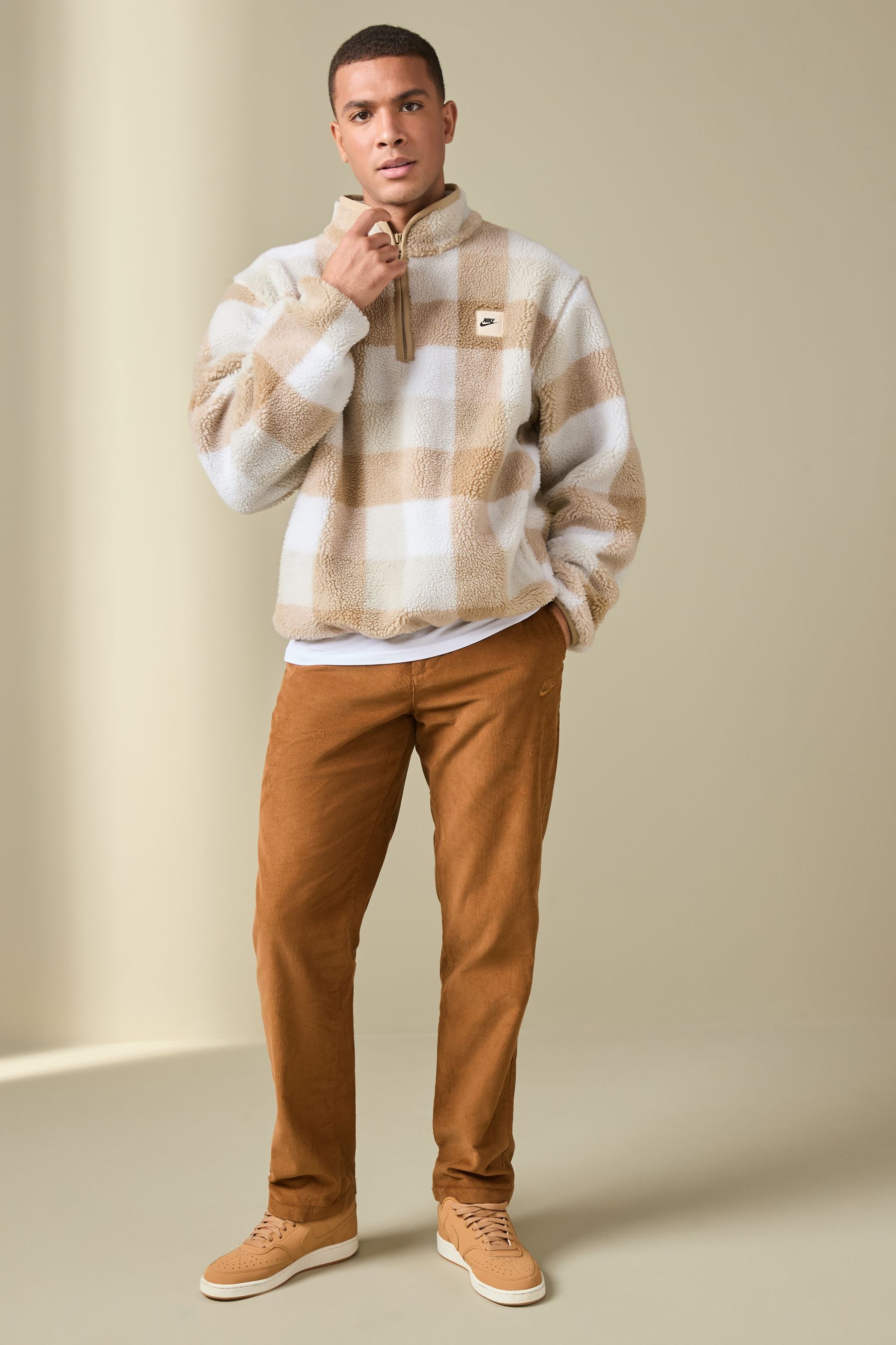 Nike sherpa fleece half zip on sale