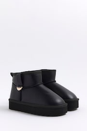 River Island Black Girls Faux Fur Lined Boots - Image 2 of 4