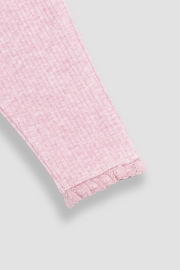 JoJo Maman Bébé Pink 2-Pack Rib Leggings - Image 6 of 7