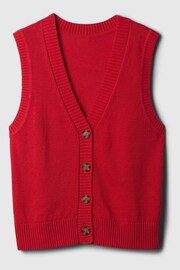Gap Red Linen Blend Soft Knitted Waistcoat - Image 5 of 5