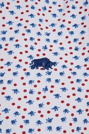 Raging Bull Blue Short Sleeve Micro Flower Print Poplin Shirt - Image 8 of 9