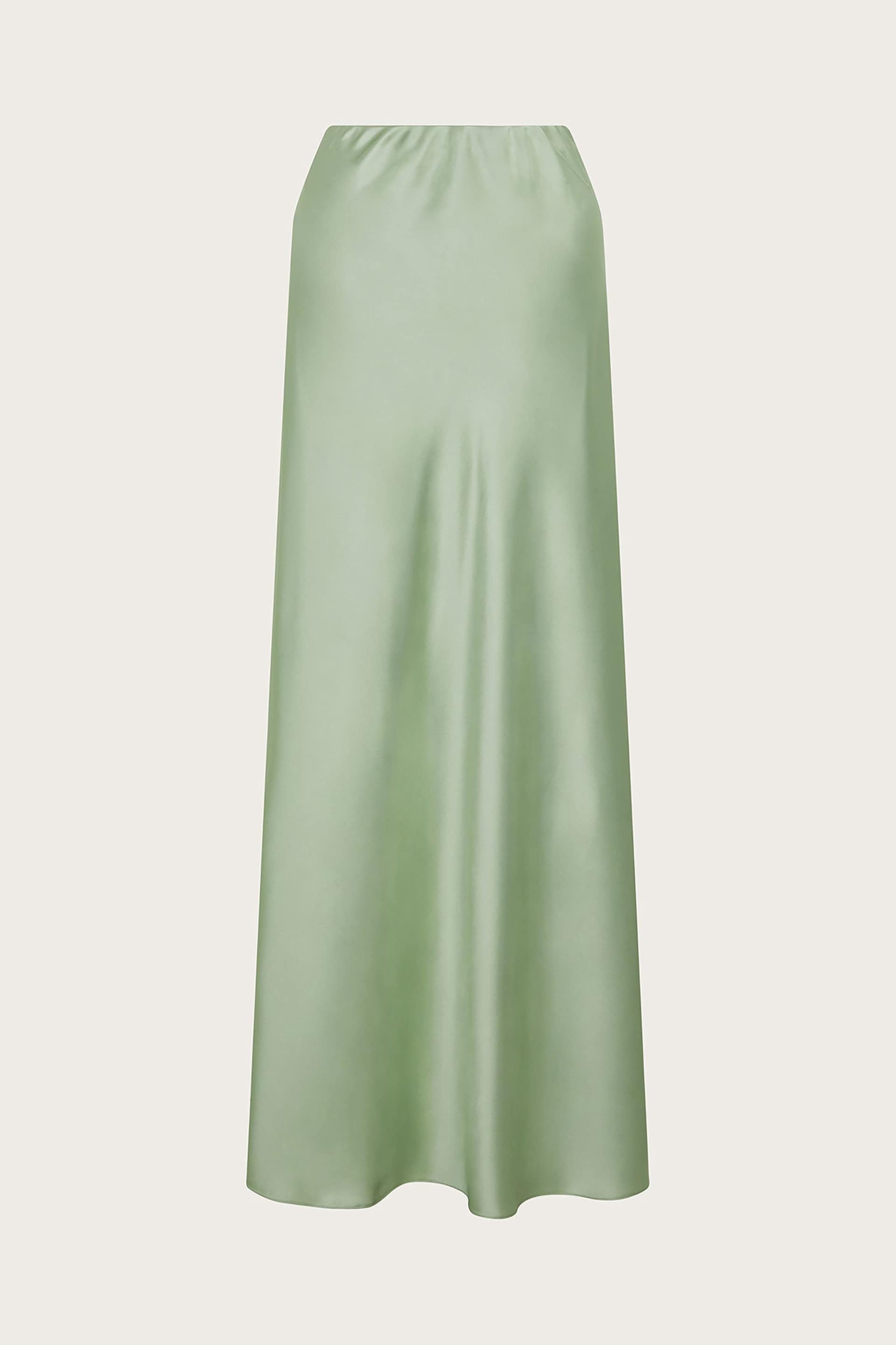 Monsoon Green Sofia Satin Maxi Skirt - Image 4 of 4
