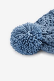 Blue Baby Waffle Pom Hat (0mths-2yrs) - Image 6 of 6