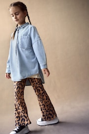 Animal Flare Leggings And Denim Shirt Set (3-16yrs) - Image 1 of 10