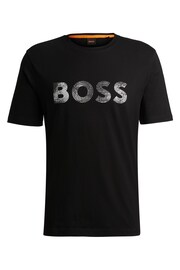 BOSS Black Cotton-Jersey T-Shirt With Logo Printboss - Image 5 of 5