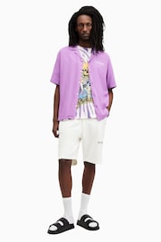 AllSaints Purple Fest Crew Neck T-Shirt - Image 3 of 6