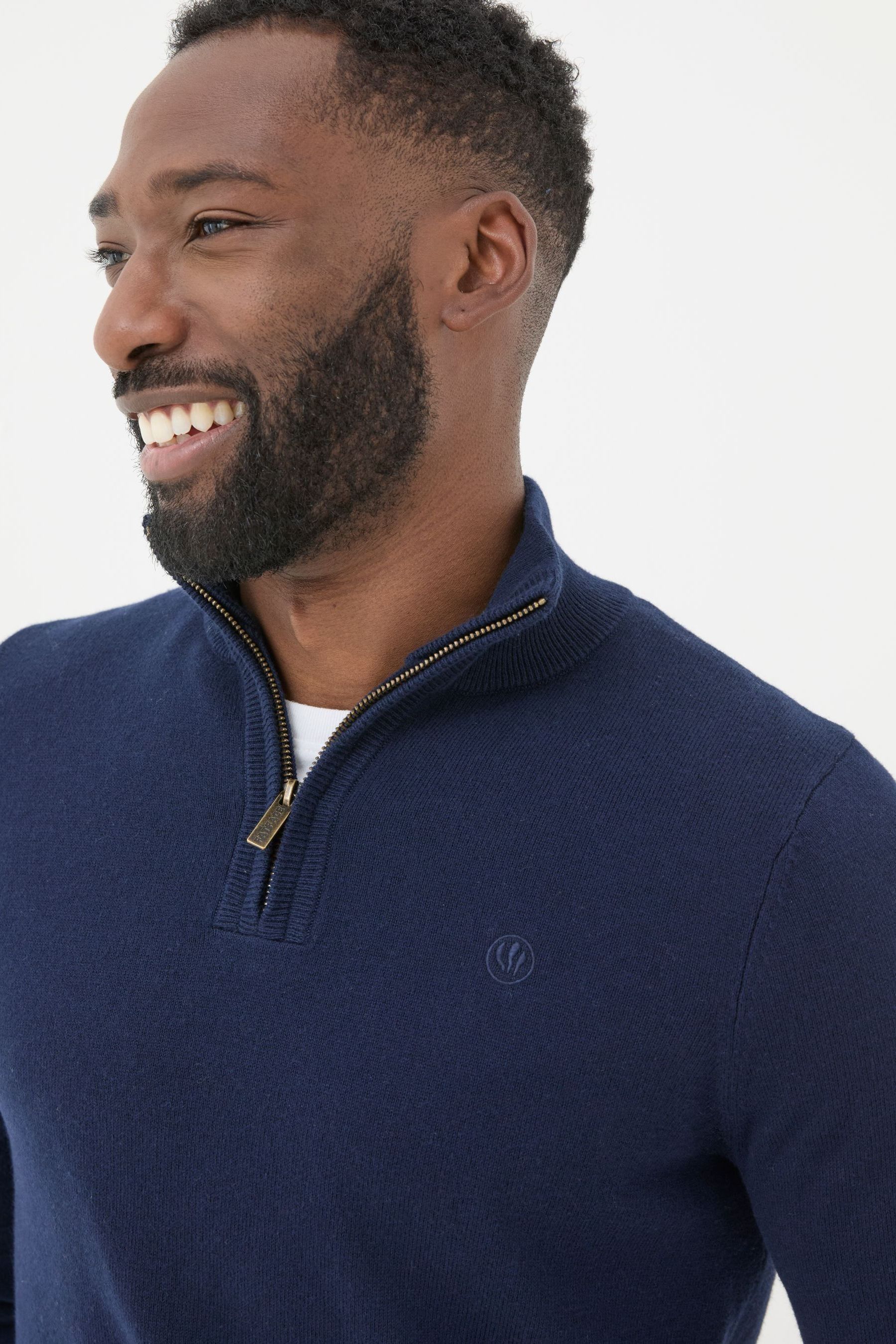 Navy blue half sweater top