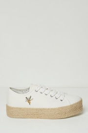 FatFace White Francesca Jute Platform Trainers - Image 1 of 3