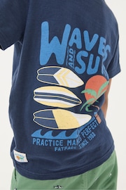 FatFace Waves Blue Jersey Graphic T-Shirt - Image 2 of 6