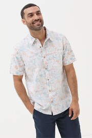 FatFace White Sketchy Hibiscus Print Shirt - Image 1 of 4