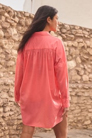 Coral Pink Beach Shirt Cover-Up - Image 4 of 8