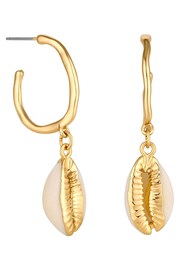 Mood Gold Shell Molten Hoop Drop Earrings - Image 1 of 3