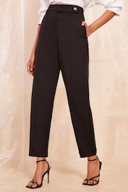 Friends Like These Black Tailored Barrel Trousers - Image 2 of 4