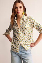 Boden Cream Sienna Linen Lemon Shirt - Image 1 of 5