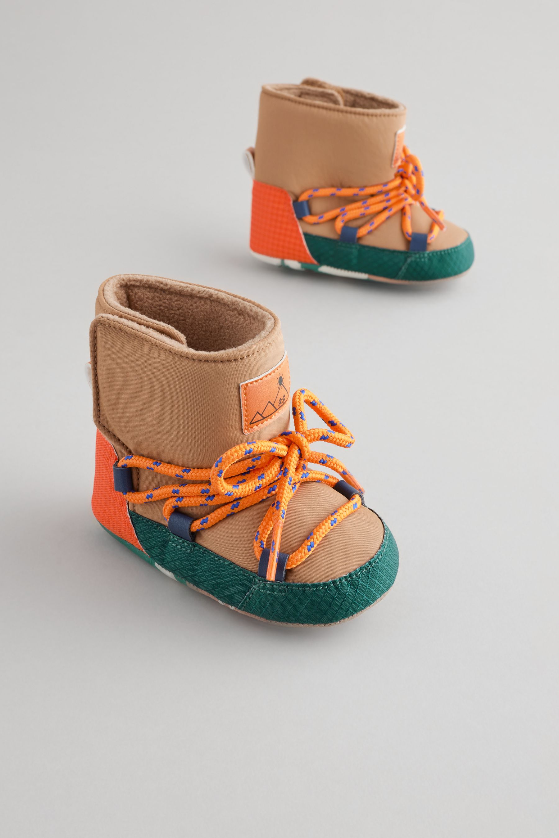 Next Neutral Colourblock Baby Quilted Snow Boots 0 24mths