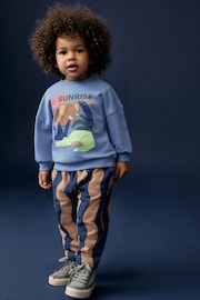 Blue Safari Long Sleeve 100% Cotton Top and Joggers Set (3mths-7yrs) - Image 1 of 5