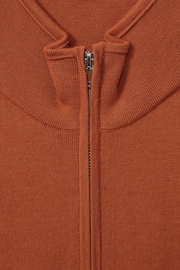 Reiss Hot Orange Blackhall Merino Wool Half-Zip Funnel Neck Jumper - Image 6 of 6