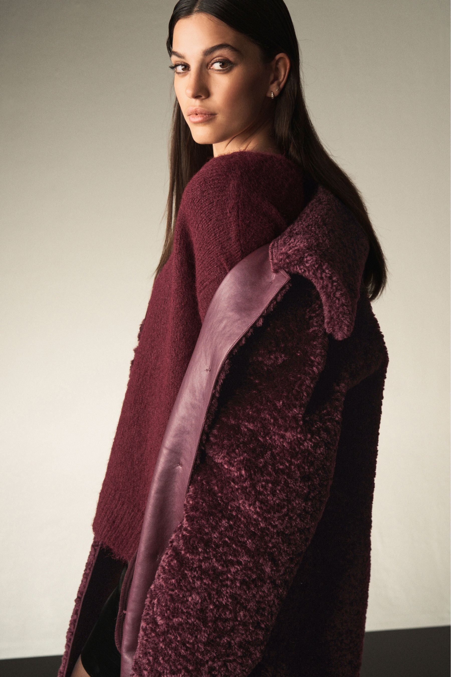 Berry Red Teddy Borg Coat