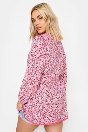 Yours Curve Pink Ditsy Floral Print Smock Top - Image 3 of 5