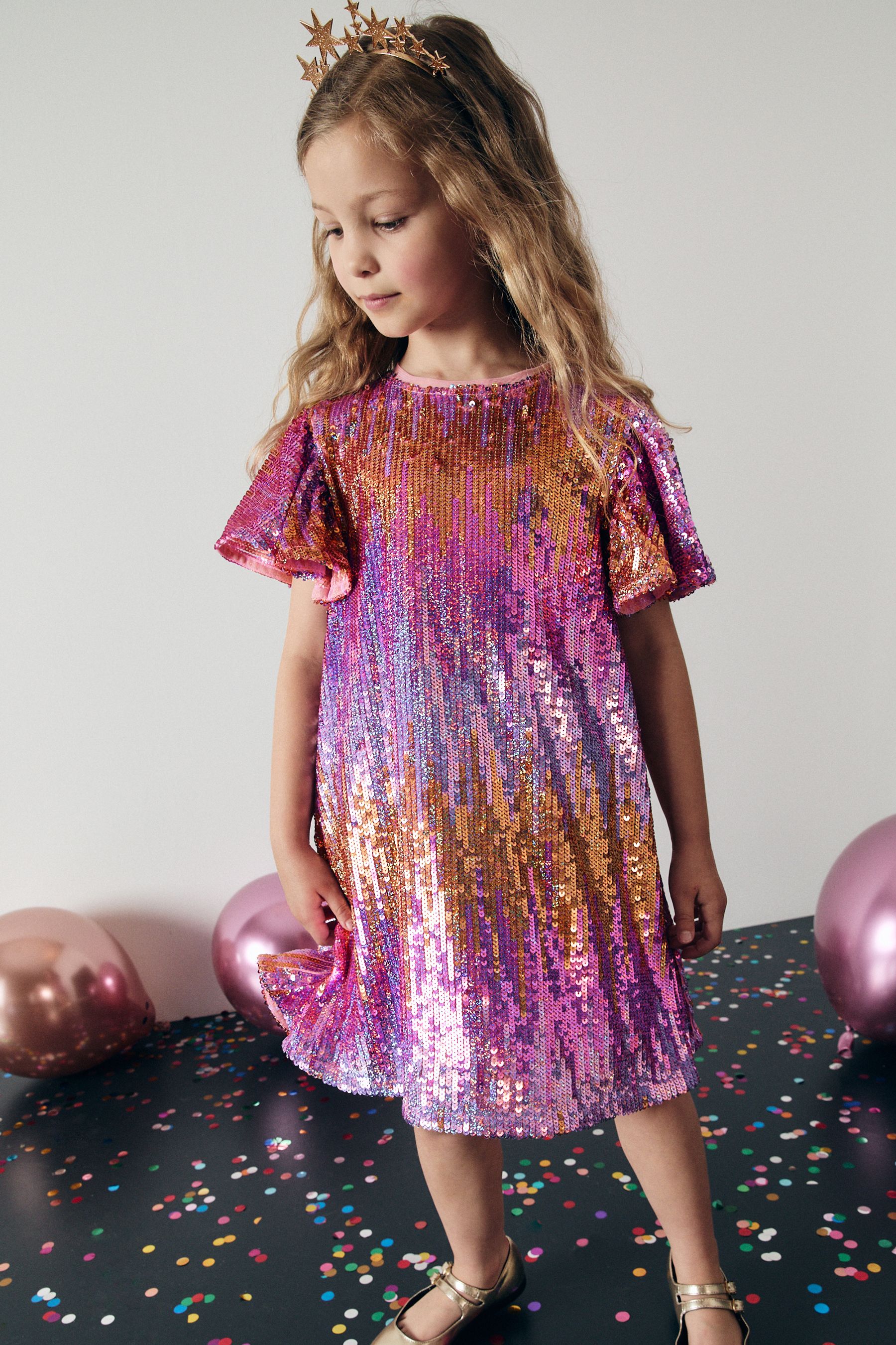 Buy Pink Gold Sequin Sparkle Party Dress 3 16yrs from the Next UK online shop